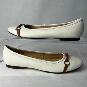 Lands' End Cream and Brown Flats